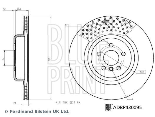 Тормозной диск ADBP430095 BLUE PRINT #2