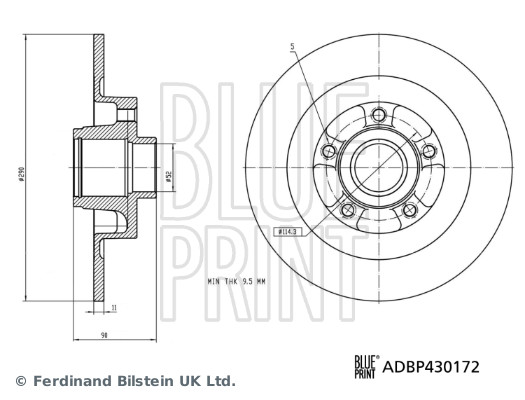 Тормозной диск   ADBP430172   BLUE PRINT