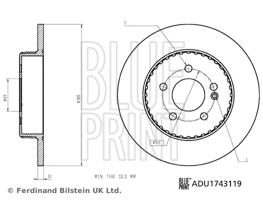 Гальмівний диск   ADU1743119   BLUE PRINT