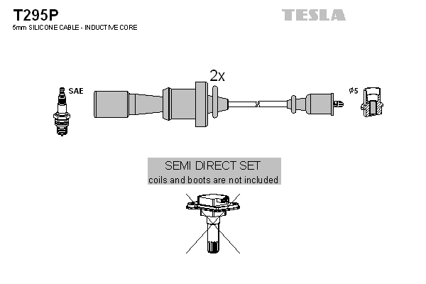 Комплект проводов зажигания   T295P   TESLA