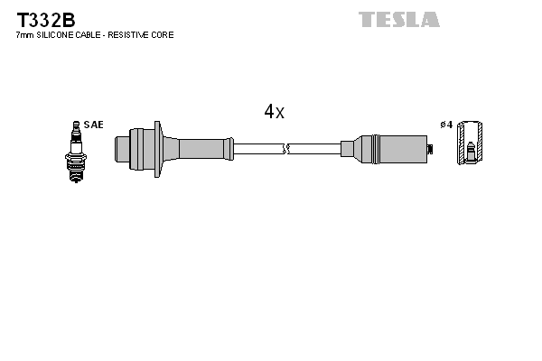 Комплект проводів високої напруги   T332B   TESLA