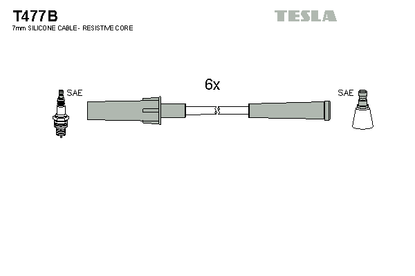 Комплект проводів високої напруги   T477B   TESLA