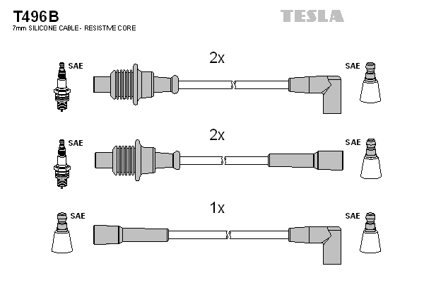 Комплект проводов зажигания   T496B   TESLA