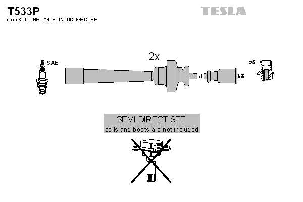 Комплект проводів високої напруги   T533P   TESLA