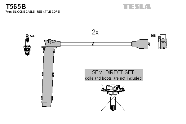 Комплект проводів високої напруги   T565B   TESLA