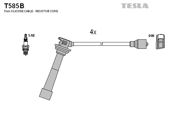 Комплект проводов зажигания   T585B   TESLA