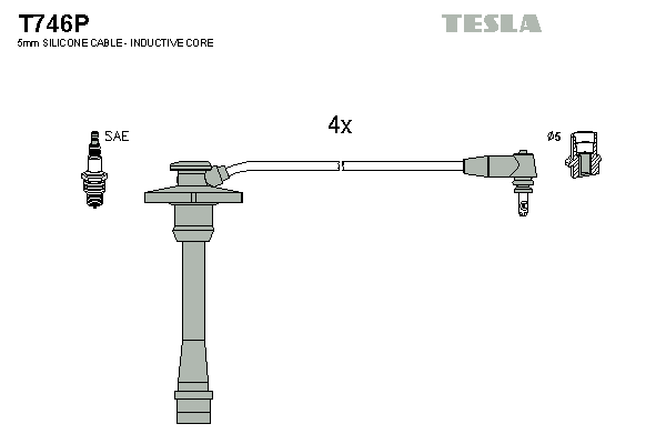 Комплект проводов зажигания   T746P   TESLA