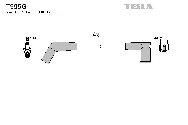 Комплект проводів високої напруги   T995G   TESLA