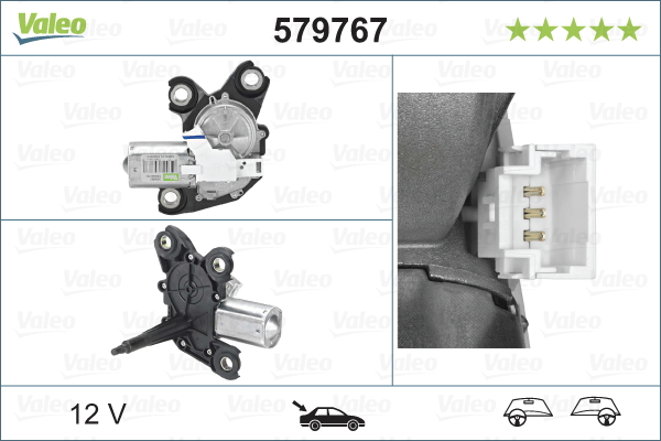 Двигатель стеклоочистителя   579767   VALEO