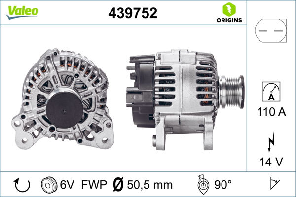 Генератор   439752   VALEO