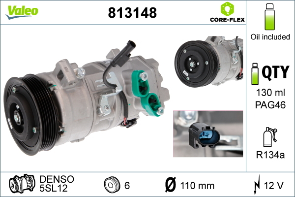 Компрессор, кондиционер   813148   VALEO
