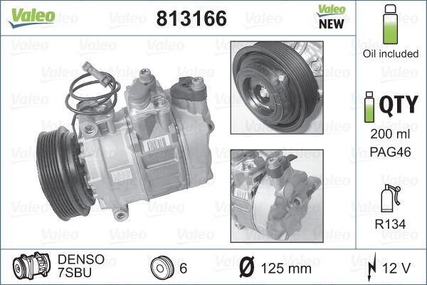 Компрессор, кондиционер   813166   VALEO