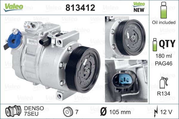 Компрессор, кондиционер   813412   VALEO