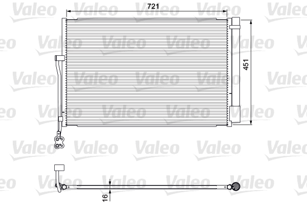 Конденсатор, кондиционер   814379   VALEO