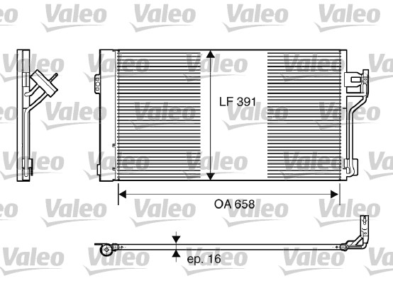 Конденсатор, кондиционер   817842   VALEO