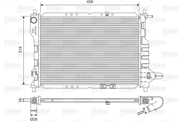 Радіатор, система охолодження двигуна   701598   VALEO