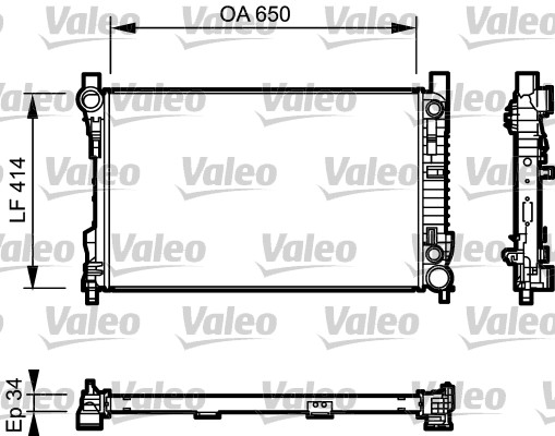 Радиатор, охлаждение двигателя   732743   VALEO