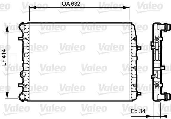 Радиатор, охлаждение двигателя   732864   VALEO