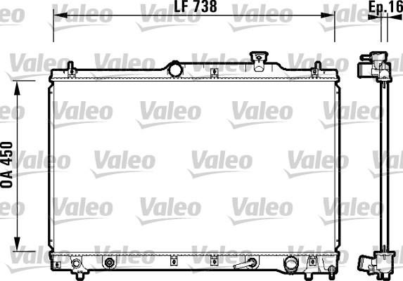 Радиатор, охлаждение двигателя   734201   VALEO