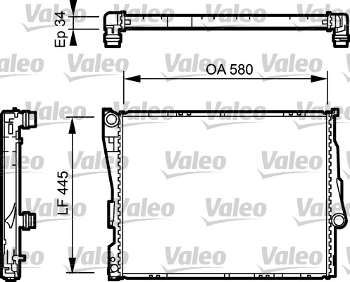 Радіатор, система охолодження двигуна   734276   VALEO