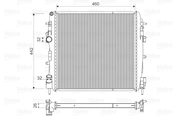 Радіатор, система охолодження двигуна   734922   VALEO