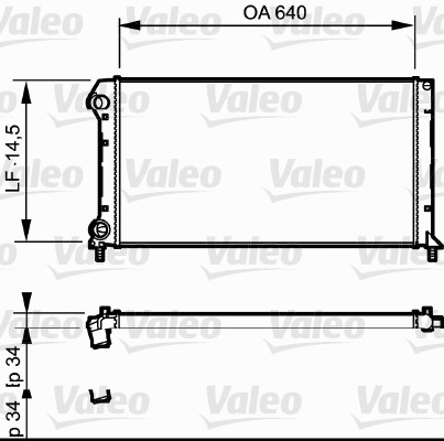 Радиатор, охлаждение двигателя   735171   VALEO