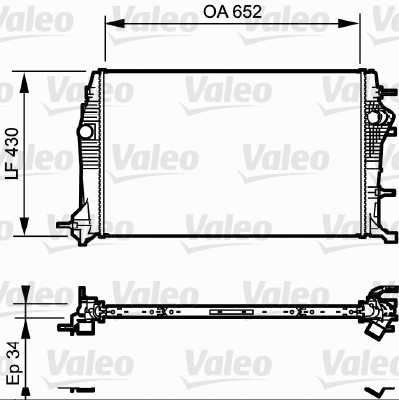 Радіатор, система охолодження двигуна   735181   VALEO