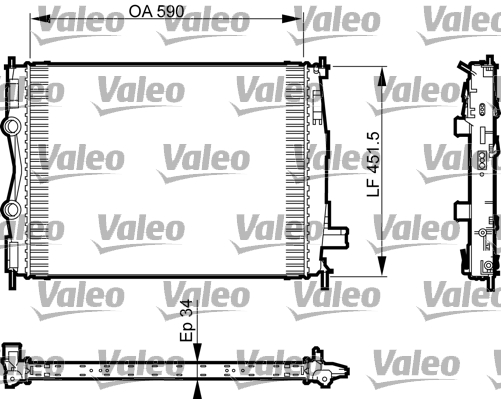 Радиатор, охлаждение двигателя   735380   VALEO