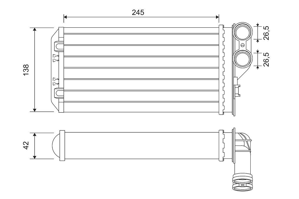 Теплообменник, отопление салона   811503   VALEO