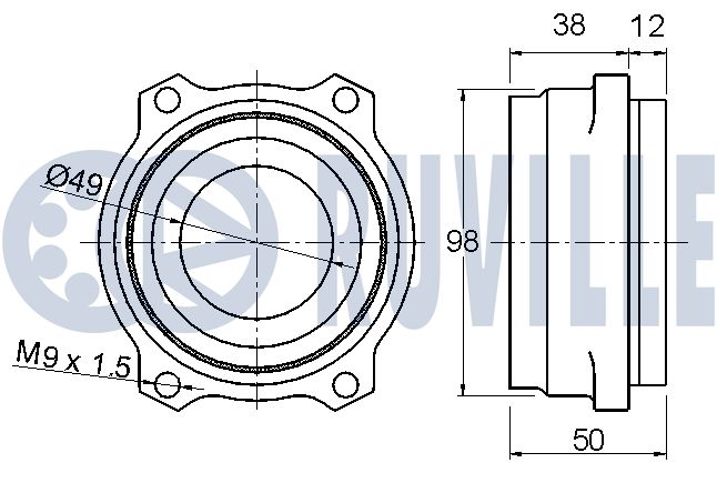 Комплект колісних підшипників 221013 RUVILLE #1
