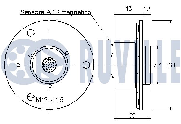 Комплект колісних підшипників 221360 RUVILLE #1