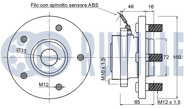 Комплект подшипника ступицы колеса 221441 RUVILLE #1
