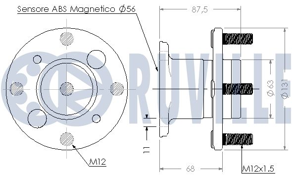Комплект колісних підшипників 221612 RUVILLE #1