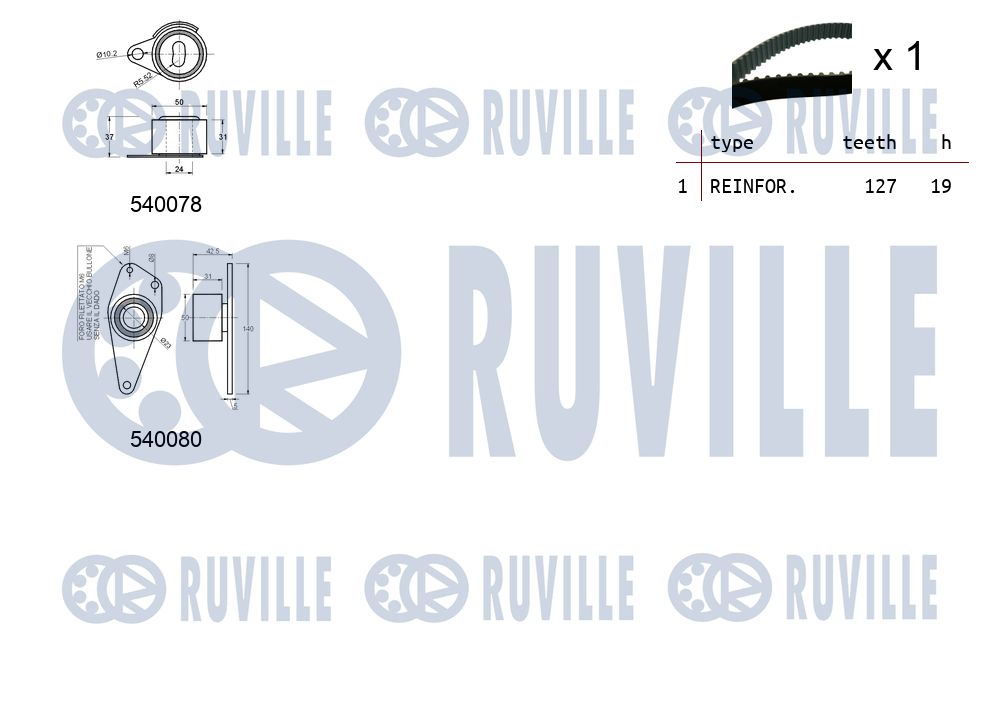 Комплект зубчастих ременів 550243 RUVILLE #1