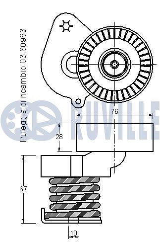 Натяжная планка, поликлиновой ремень 541660 RUVILLE #1