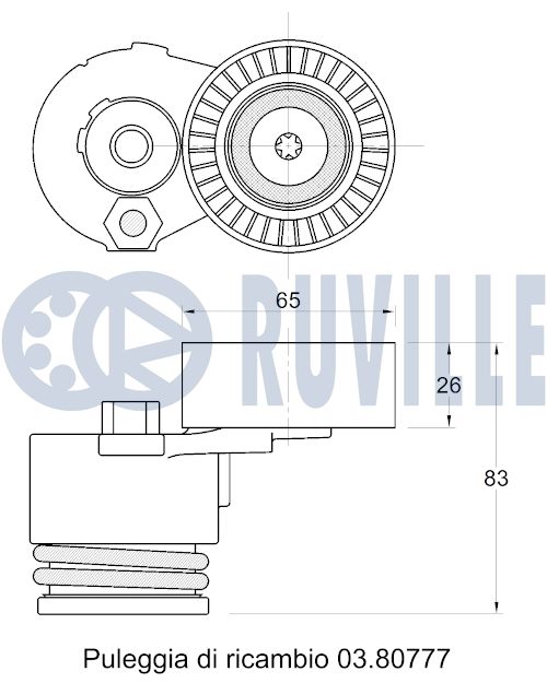 Натяжна планка, поліклиновий ремінь 541760 RUVILLE #1