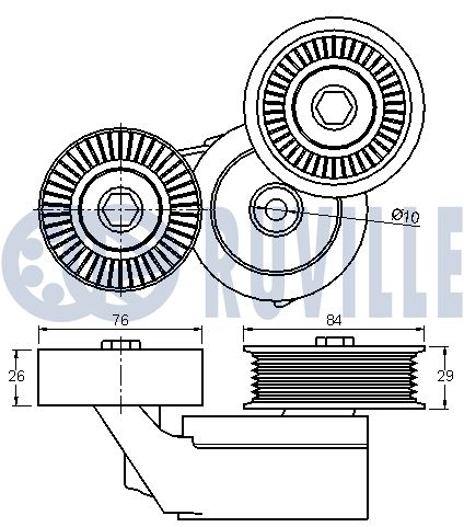 Натяжная планка, поликлиновой ремень 542210 RUVILLE #1