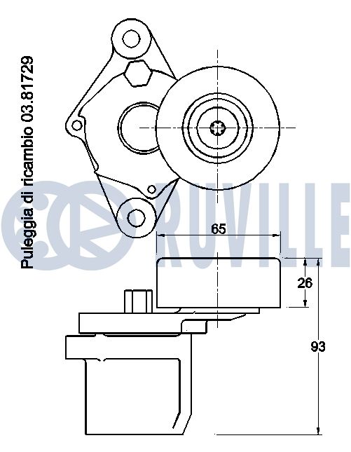 Натяжная планка, поликлиновой ремень 542429 RUVILLE #1