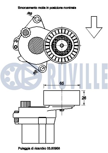 Натяжна планка, поліклиновий ремінь 542561 RUVILLE #1