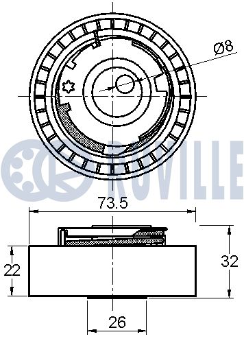 Натяжной ролик, ремень ГРМ 542384 RUVILLE #1