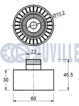 Паразитный / ведущий ролик, поликлиновой ремень 541154 RUVILLE #1