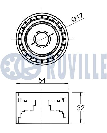 Відвідний/напрямний ролик, поліклиновий ремінь 541818 RUVILLE #1