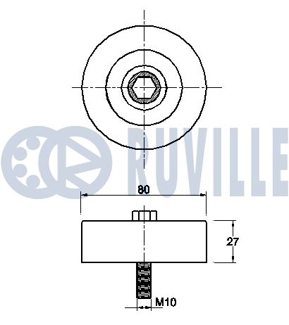 Відвідний/напрямний ролик, поліклиновий ремінь 542434 RUVILLE #1