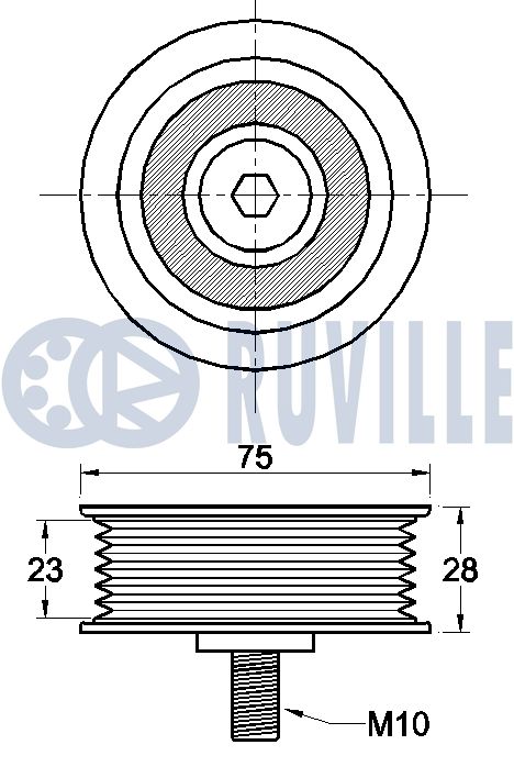 Паразитный / ведущий ролик, поликлиновой ремень 542451 RUVILLE #1