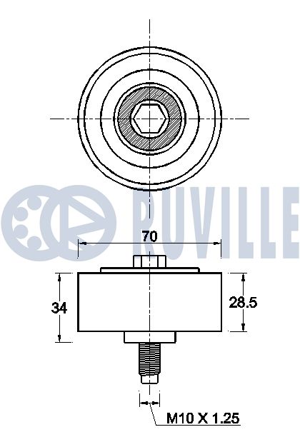 Відвідний/напрямний ролик, поліклиновий ремінь 542637 RUVILLE #1