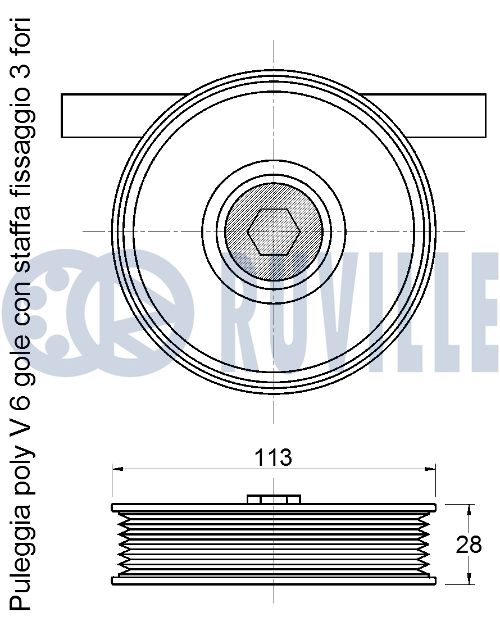 Паразитный / ведущий ролик, поликлиновой ремень 542788 RUVILLE #1