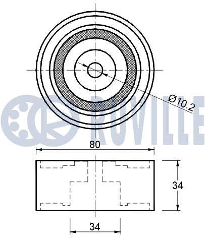 Паразитный / Ведущий ролик, зубчатый ремень 541368 RUVILLE #1