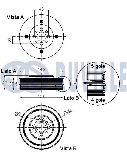 Ременный шкив, коленчатый вал 520070 RUVILLE #1