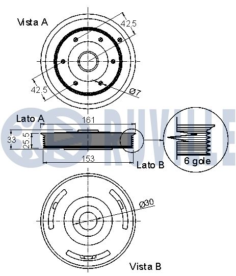 Шків, колінчатий вал 520077 RUVILLE #1