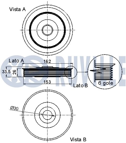 Ременный шкив, коленчатый вал 520258 RUVILLE #1